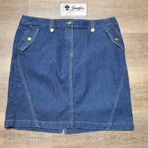 Jones New York Signature Petite Women's Stretch Jean Skirt Size 12P